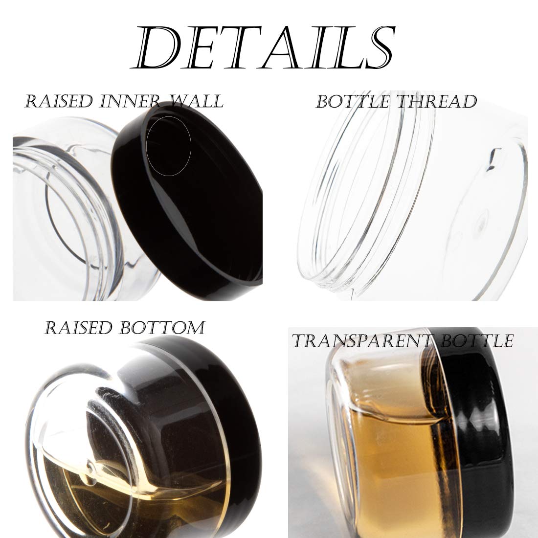 5 Gram Cosmetic Containers 50pcs Sample Jars Tiny Makeup Sample Containers with lids : Beauty