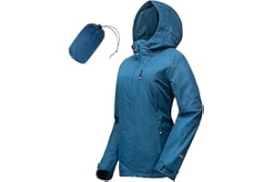 33,000ft Packable Rain Jacket Women Lightweight Waterproof Raincoat with Hood Cycling Bike Jacket Windbreaker