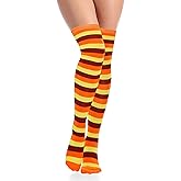 Benefeet Sox Striped Thigh High Socks for Women Over the Knee Socks Striped Thigh Highs Cosplay Halloween Costume Sock