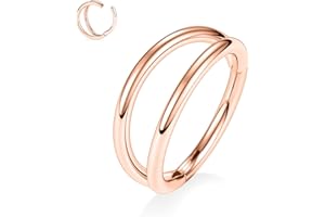 FUNLMO 316L Surgical Steel Nose Ring Hoop Septum Ring Conch Piercing Jewelry Cartilage Daith Helix Tragus Rook Lobe Earring Triple/Double Nose Lip Ring 20G 18G 16G