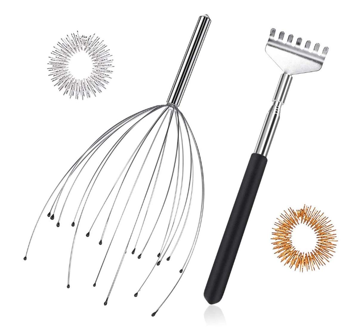 XSEXO Head Scalp Massagers, 20 Claws, Back Scratcher & Finger Massage Rings, Perfectly Relaxing Head & Back Massage