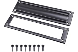 Baudelun Stainless Steel Front Door Mail Slot, 13“ x 3-5/8”, for Door Mailbox Delivery Opening, Matte Black, 1 Pack