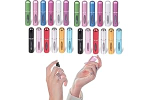 24 PCS 5ml Travel Refillable Perfume Atomizer Bottles, Mini Portable Spray Bottles for Perfume Essential Oils, Leak-Proof Mul