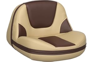 ERGOSEAT Lean Pro Casting Fishing Boat Seat High Back Bass Boat Seat, Brown/Khaki