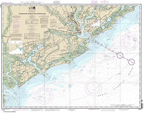 NOAA Chart 11521: Charleston Harbor and Approaches, 34.6 X 44, TRADITIONAL PAPER