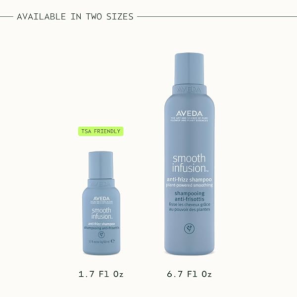 AVEDA SMOOTH INFUSION ANTI-FRIZZ SHAMPOO | SMOOTHING SHAMPOO | FRIZZ CONTROL | PROTECTS AGAINST HUMIDITY | SILICONE FREE | FOR MEDIUM AND THICK HAIR | 95% NATURALLY DERIVED*, 6.7 FL OZ