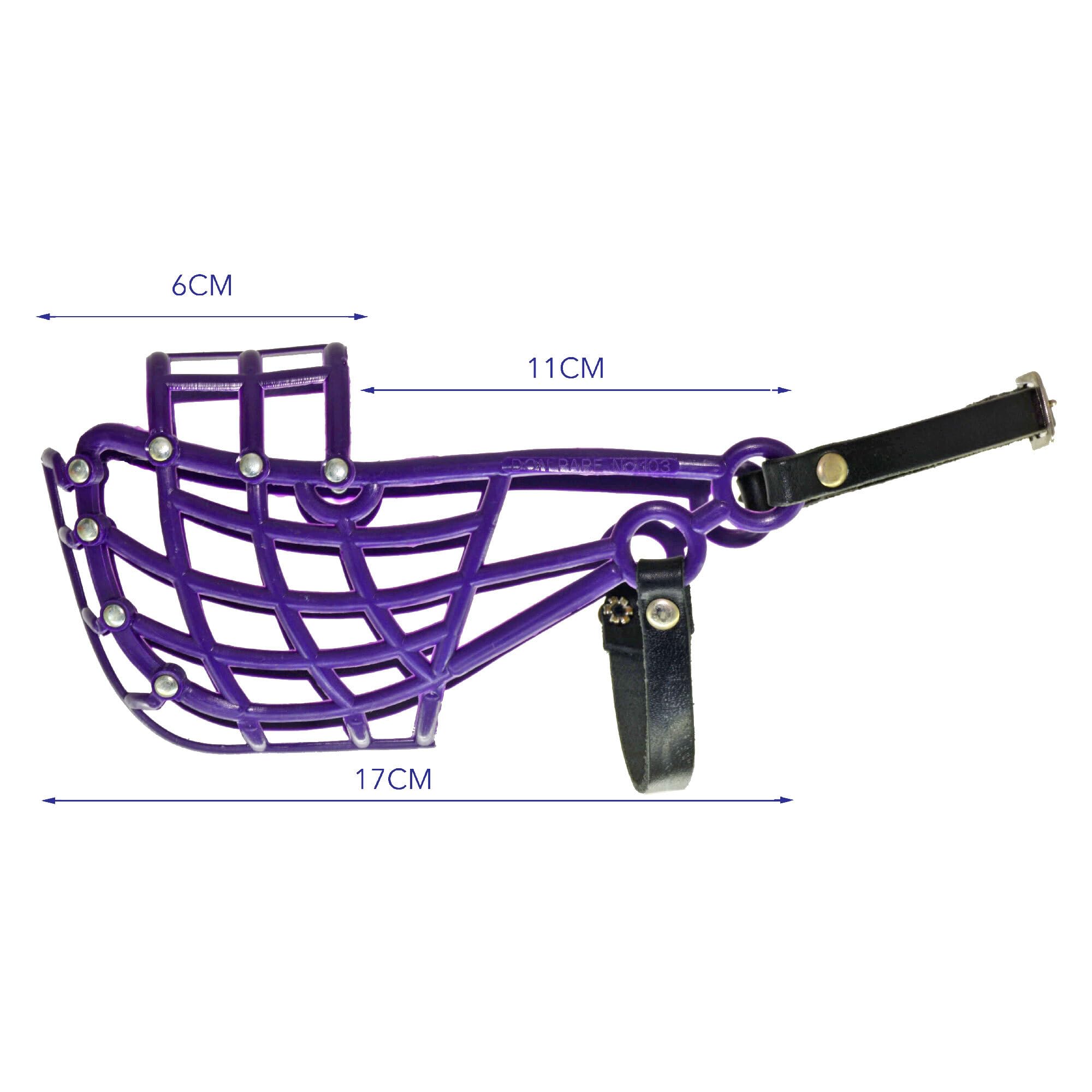 Muzzle Don Pare Model 103 training and transport muzzle for medium size dogs with a narrow head whippet in Purple Also racing muzzle and coursing muzzle by Amathings