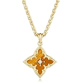MYEARS Women Star Necklaces Gold Pendant Natural Stone Cubic Zirconia 14K Gold Plated Simple Dainty O Link Chain Everyday Trendy Jewelry