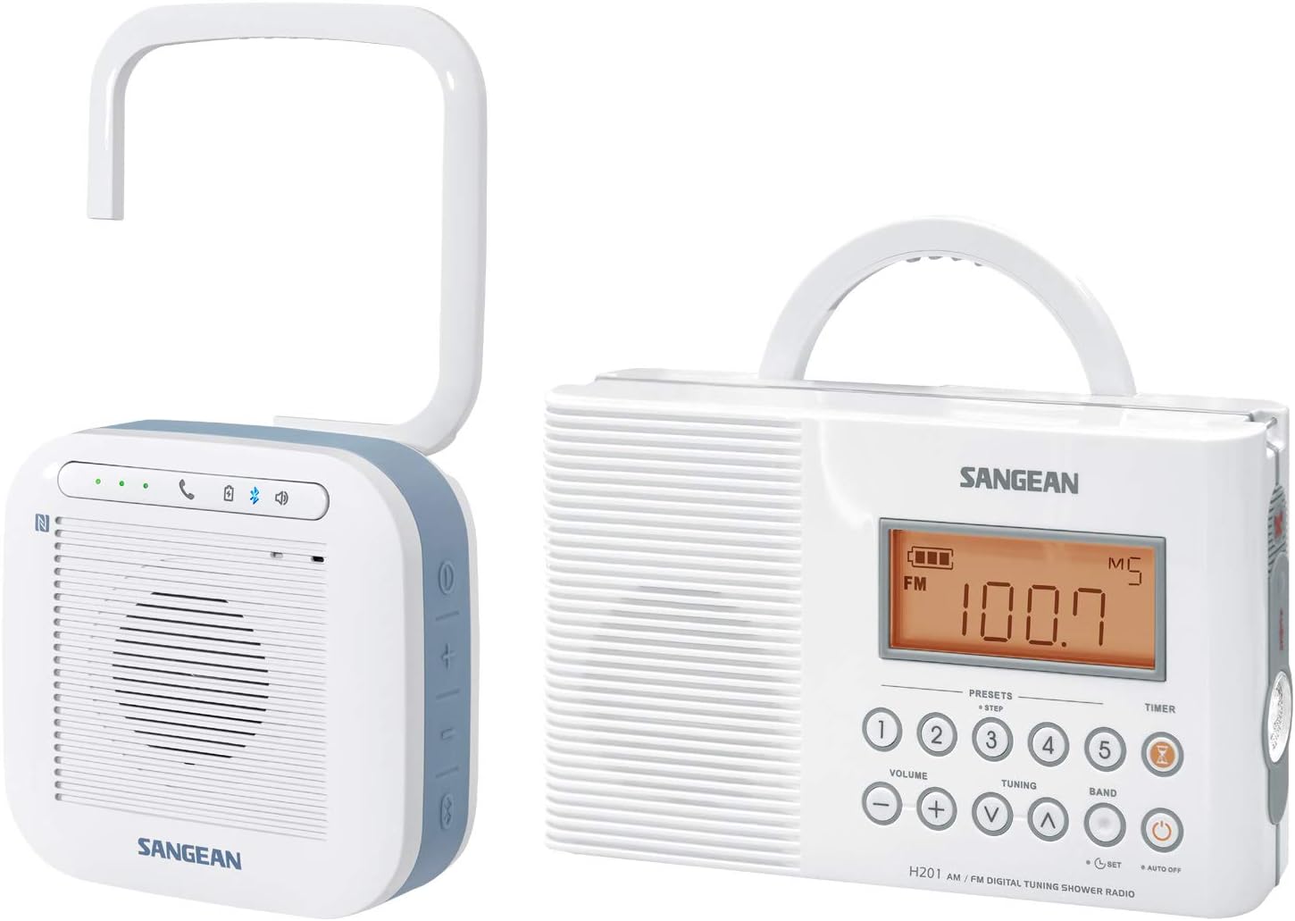 Sangean H201p Am Fm Wx Waterproof 3 Shower Radio Bluetooth Speaker White Amazon Ca Electronics