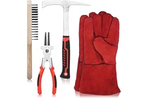 HEAR XSUS 4Pcs Welding Slag Removal Tool Set, Welding/Chiseling Hammer, with Forged Steel Construction and Shock-Absorbing Handle, Welding Slag Removal Tools for Cleaning and Slag Removal