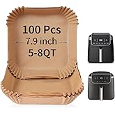 Air Fryer Liners for Ninja Air Fryer Pro 5 QT, 100pcs Non-Stick Disposable Parchment Paper Liners for Ninja Air Fryer Pro XL 