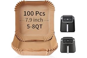 Air Fryer Liners for Ninja Air Fryer Pro 5 QT, 100pcs Non-Stick Disposable Parchment Paper Liners for Ninja Air Fryer Pro XL 