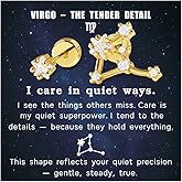 Zodiac Constellation Flat Back Stud Earrings – 14K Gold Plated Surgical Steel Studs with CZ, Dainty Screw Back Earrings for Women, Stainless Steel Flatback Stud Set Inspired Horoscope Jewelry Gifts