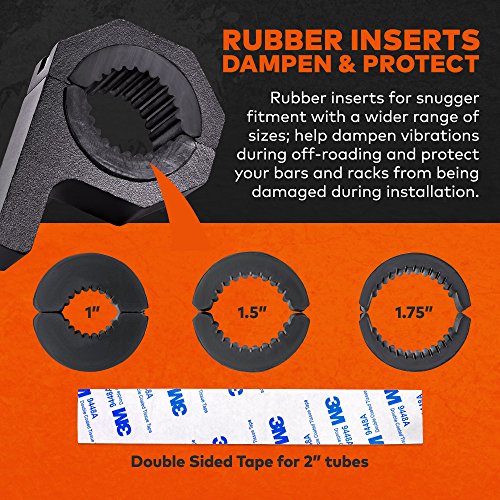 LAMPHUS Cruizer LED Off-Road Light Horizontal Bar Clamp Mounting Kit 1"/ 1.5"/ 1.75"/ 2" [1 Clamp] [Includes Allen Hex Key] [User-friendly] - For Light Bar Bull Bar Tube Clamp Roof Roll Cage Holder - Thumbnail 3