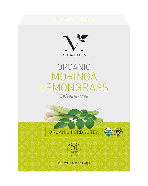 MEMENTA ORGANIC MORINGA LEMONGRASS HERBAL TEA, CAFFEINE FREE,...
