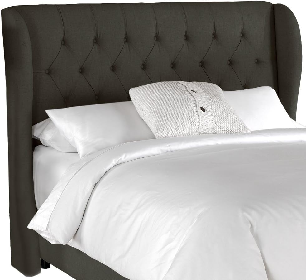 Best Tufted Headboard Linen Charcoal