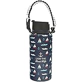 Pavilion Gift Company - Livin' The Boat Life - 32oz Stainless Steel Travel On The Go Water Bottle Coffee Thermal With Survival Rope Handle - Boat Beach Lake Lover Gift - 12 Hrs Cold & 6 Hrs Hot
