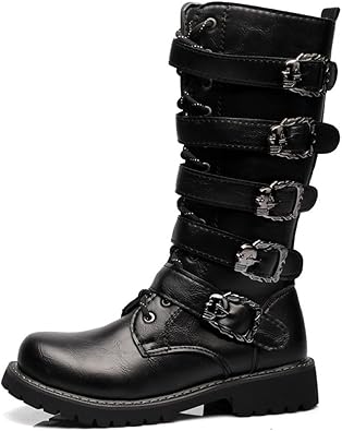 mens black buckle boots