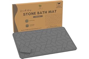 ME MOTHER EARTH Quick Dry Diatomaceous Earth Floor Stone Bath and Kitchen Dish Drying Mat, Bathroom Non-Slip Shower Mat, Super Absorbent Pad, Eco Friendly, Easy to Clean, Sustainable, Dark Grey