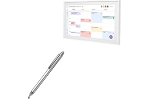 BoxWave Stylus Pen Compatible with Skylight Calendar (15 inch) - DualTip Capacitive Stylus, Fiber Tip Disc Tip Capacitive Stylus Pen - Metallic Silver