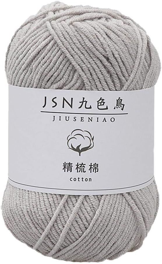 4 Strands Milk Cotton Yarn, 4 Shares Baby Line,DIY Doll Cotton Thread Crochet Baby Wool, 50g, Hand-Knit: 3.0mm-3.5mm Rod / 9-10 Needle