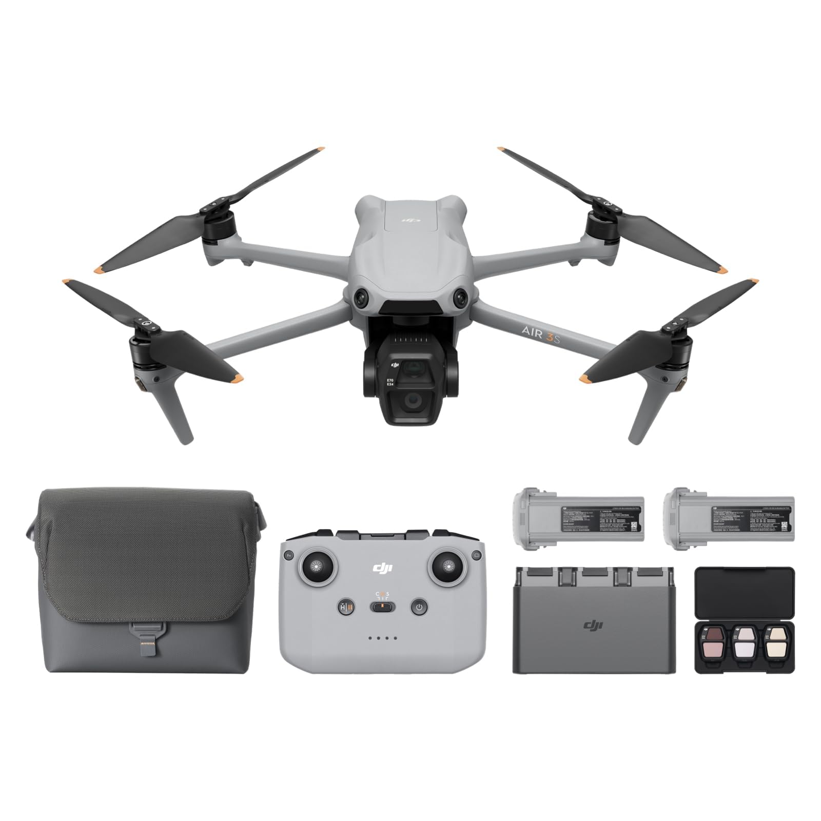 DJI Air 3S Combo Fly More (RC-N3)/drone 4K con doppia fotocamera/3 batterie