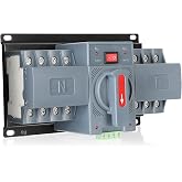 100Amp 220V AC Automatic/Manual Transfer Switch, ATS 4P Manual Dual Power Changeover Electrical Switch, Solar Back Up Power Auto Selector Overvoltage, Undervoltage 50/60Hz CE Certified