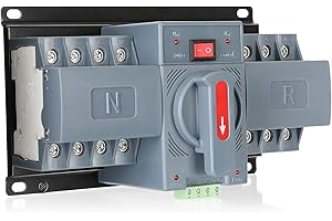 SEZBAIFLES 100Amp 110V AC Dual Power Automatic Transfer Switch, ATS 4P Manual Changeover Electrical Switch for Generator, Solar Back Up Power Auto Selector Overvoltage, Undervoltage 50/60Hz CE Certified