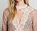 R.Vivimos Women Lace Sexy See Through Long Sleeve Short Dresses XL Pink