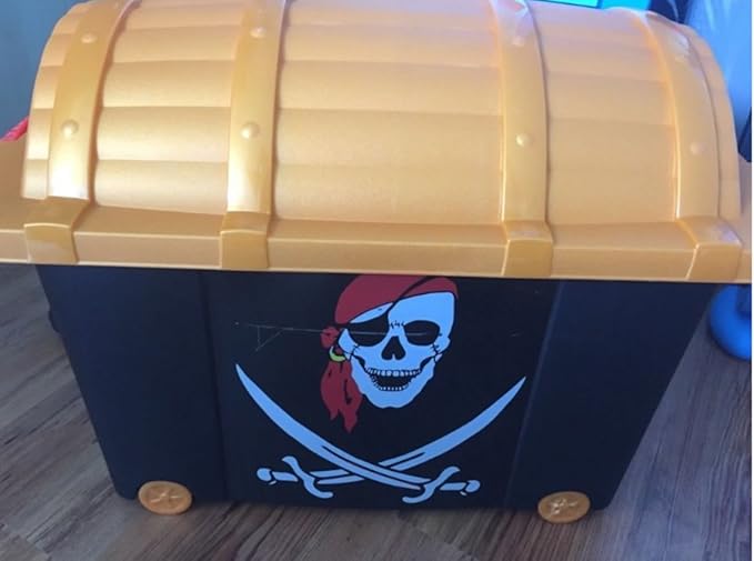 Black Toy Box Pirate Design Toy Storage Box 60 L Amazon.co.uk Toys