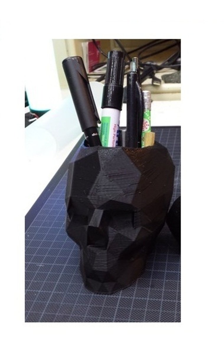 Pen Pencil Holder Skull Shaped Stationary Stand 3d Printed Amazon In Office Products