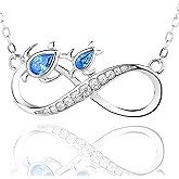 FISYOURS Sea Turtle Necklace,925 Sterling Silver Infinity Necklaces,Turtles Jewelry Gift for Women,Blue,15-17 Inches
