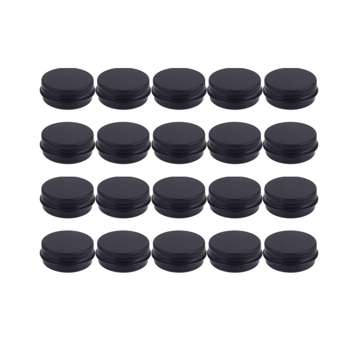 Lurrose 20pcs Black Aluminium Boxes Boxes Cosmetics Containers for Makeup Storage and Travel Use