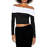 Forever 21 Womens Colorblock Off-The-Shoulder Top