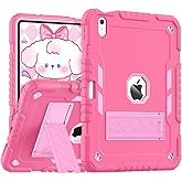 ZoneFoker for iPad (A16) Case 11th Generation 11 inch 2025 / iPad 10th Generation 10.9 inch 2022, Heavy Duty Durable i Pad 11/10 Gen Cover with Pencil Holder/Stand (Pink)