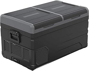 Alpicool Dual Temperature Control TW75-LG Portable Refrigerator 80 Quart(75 Liter) Compact Fridge Mini Freezer for Travel,Camping,Fishing, Outdoor -12/24V DC