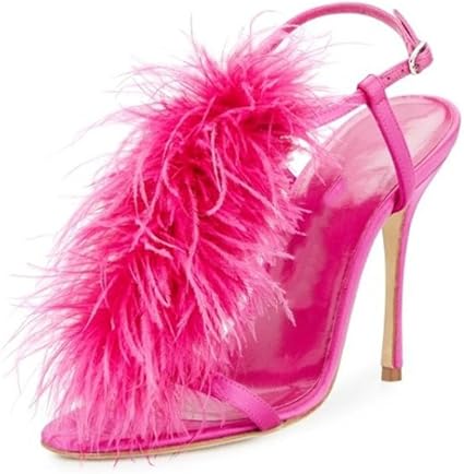 feather sandals heels