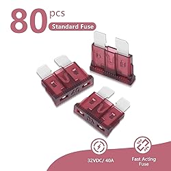(80Pcs) 40 Amp Standard Fuse, 40A Car Blade Fuses