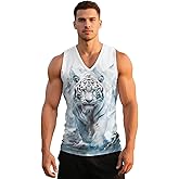 YGFLPPV Graphic Athletic Tank Tops Men, Sleeveless Muscle Shirts for Men, V Neck Cut Off Tee Shirts for Beach Gym Running