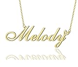 AOLO Melody Heart Name Necklace 18k Gold Plated
