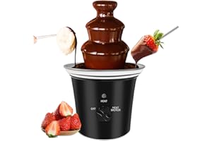 MINI Chocolate Fountain Machine Small Electric Chocolate Fondue Fountain Machine for Party for Candy Butter Cheese (Black)