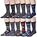 12 Pairs Of excell Men's Designer Cotton Blend Mix Patterns Dress Socks, # 2600