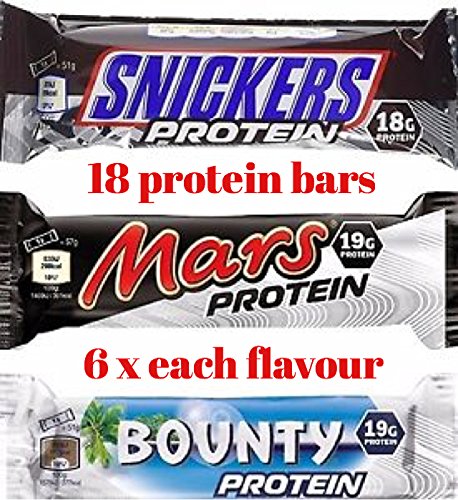 18 Snickers Mars Bounty Protein bars chocolate 6 x each flavour in our tamper proof box