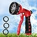 AvimaBasics BEST Premium Durable Garden Hose Nozzle – Hand Sprayer Heavy Duty 8 Adjustable Pattern Metal Watering Gun – High Pressure - Perfect for Garden Plants Lawn Car Wash Washing Pets (1)