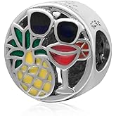 925 Sterling Silver Travel Charm Pineapple Charm Sunglasses Charm Wine Cup Charm Anniversary Charm for Pandora Charms Bracelet