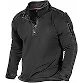 Tactical Quarter Zip Sweatshirt For Men Long Sleeve Turtleneck Military Combat Work Pullover Solid Jogging Cargo Tops