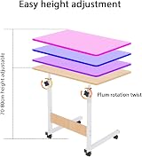 Youyijia Height Adjustable Mobile Laptop Table 40x60 cm 700-800 mm view 3