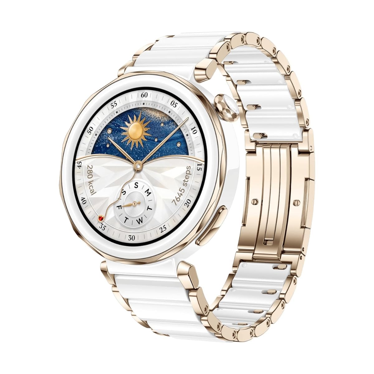 HUAWEI WATCH GT 5 Pro 42 mm Smartwatch, Sharp-Edged Design, Pro-level Sports Watch, Health Tracking, ECG monitoring, up to 14 Days Battery Life, GPS, Bluetooth call, iOS& Android, White Ceramic