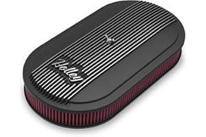 Holley 120-402 Vintage Series Oval Air Cleaner - Satin Black Machined