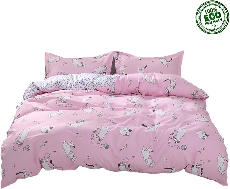 Duvet Cover Set 3 Piece, Morbuy Cute Animal Print Duvet Set Bedding Set